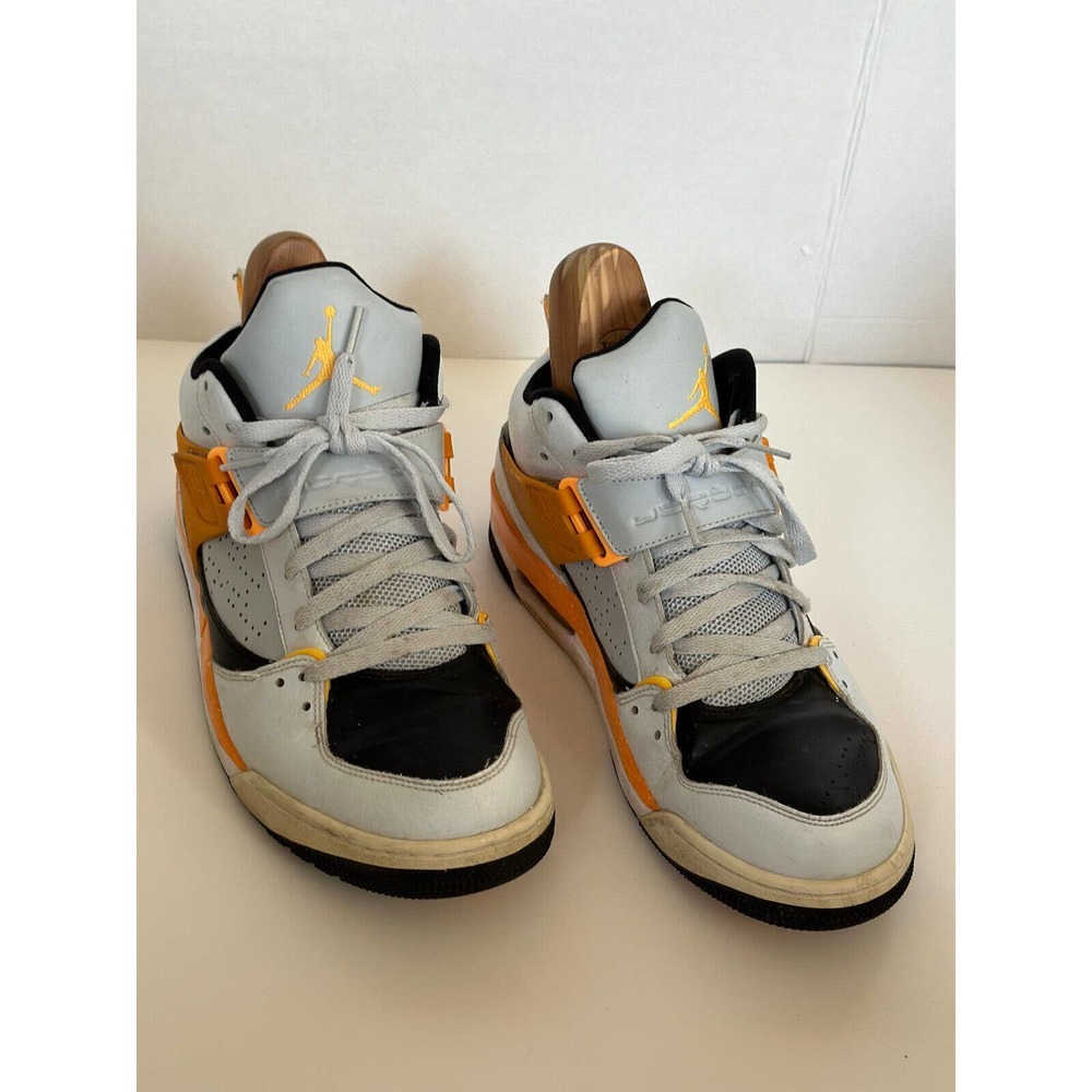 Jordan Flight 45 2014 Pure Platinum Atomic Mango 644846-016 Men's Size 12 - Picture 3 of 15